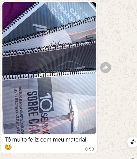 Depoimento com os materiais impressos